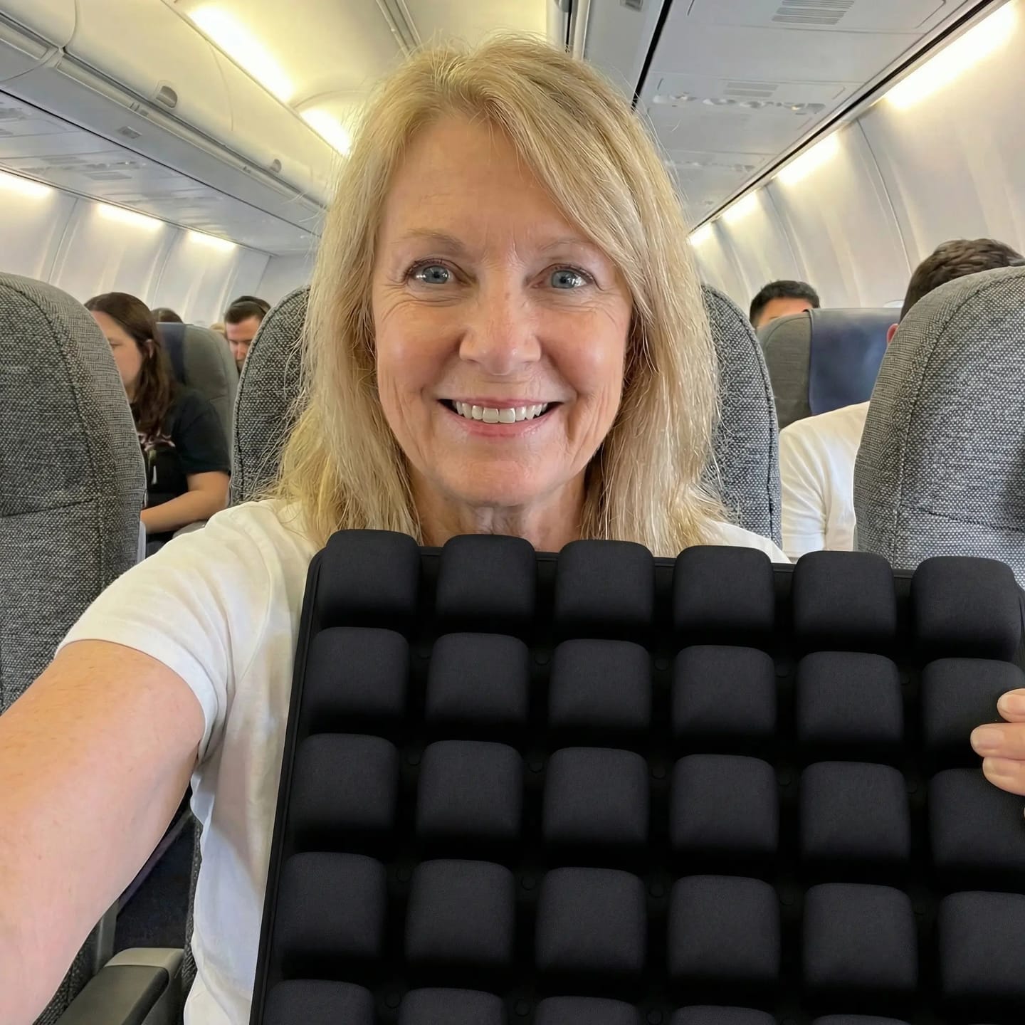 Customer photo review of Inflatable Seat Cushion for Long Flights