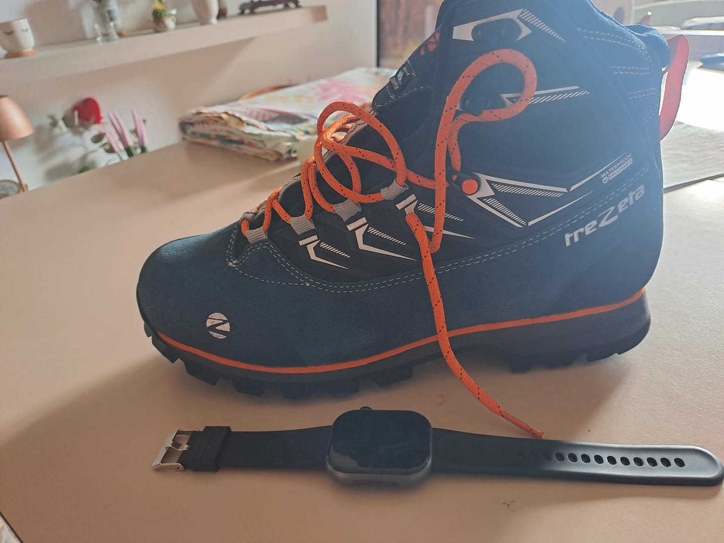 Customer photo review of Scarpone Trezeta Aoraki WP Uomo Impermeabile con Suola Vibram Blu/Arancio