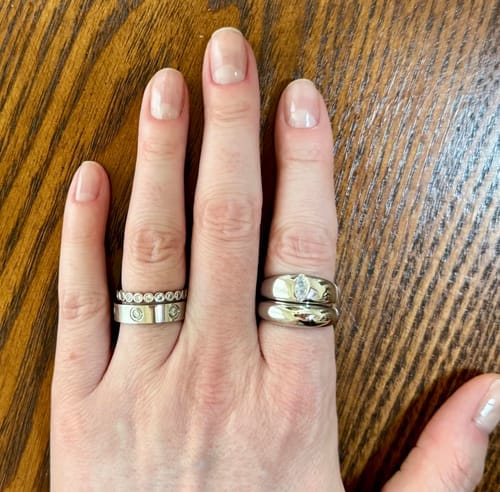Customer photo review of 18K Celestial T Wide Diamond Wire Bracelet