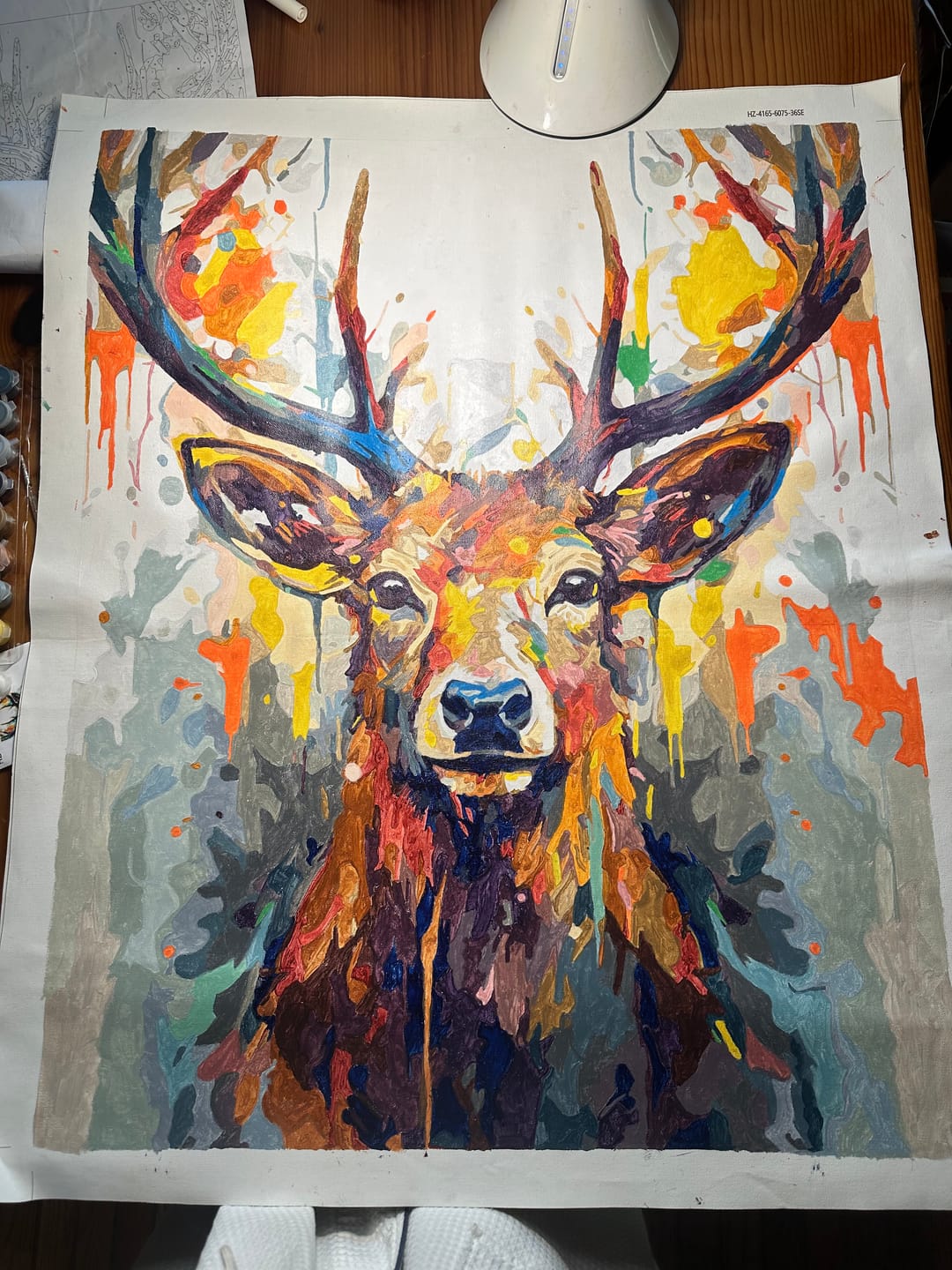 Customer photo review of Deer with colorful antlers - Paint by Numbers
