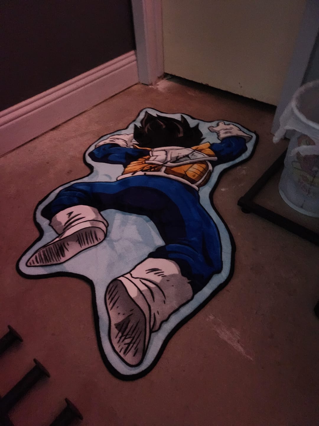 Customer photo review of Defeated Vegeta Rug