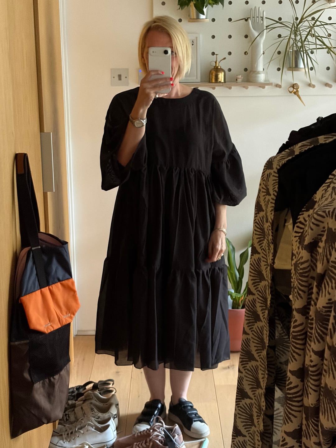 Customer photo review of Oversize Sheer Tunic In Black