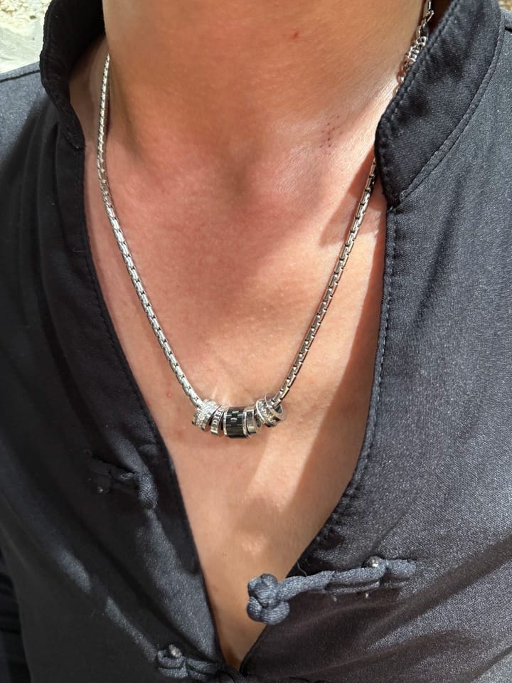 Customer photo review of Barrel Accent Necklace