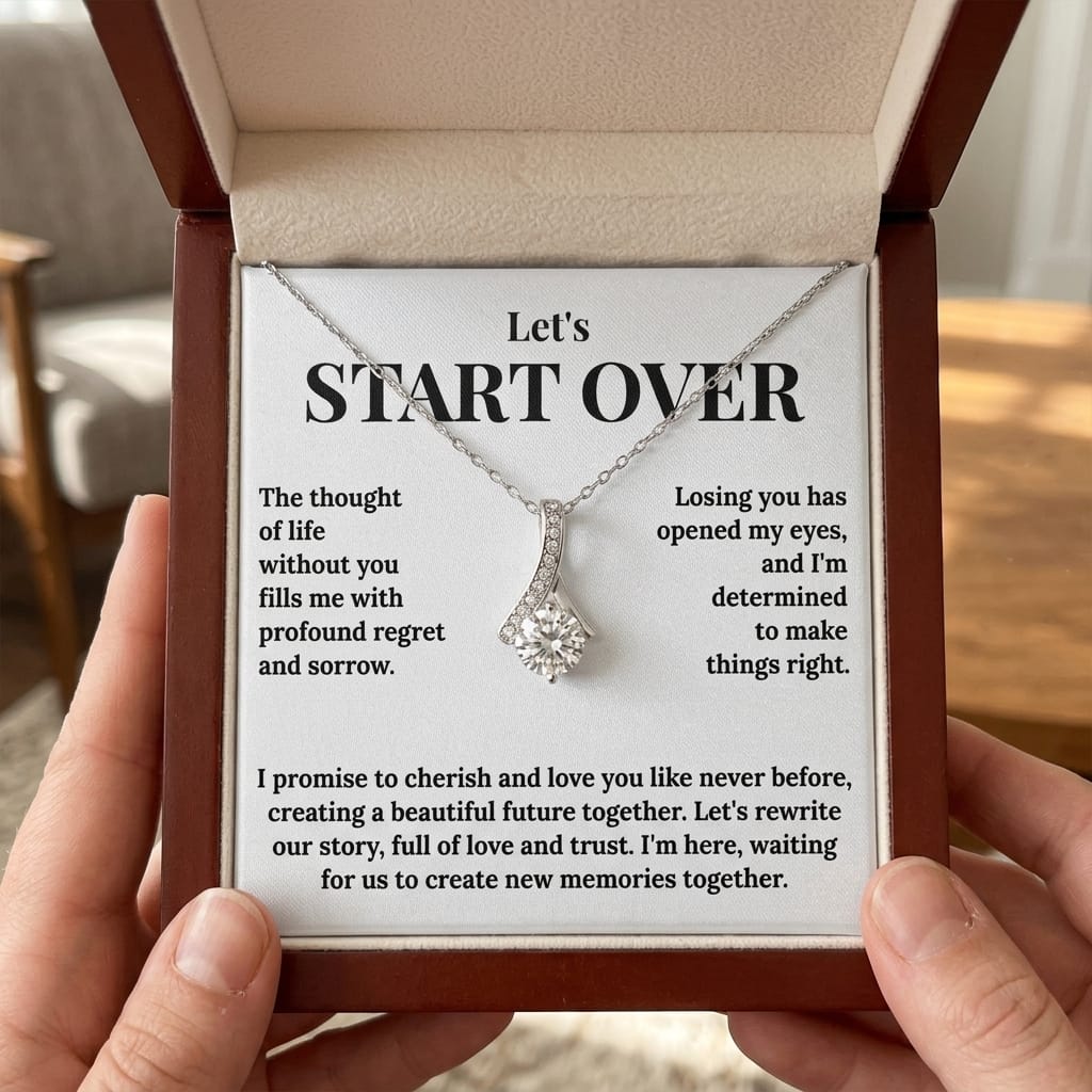 Customer photo review of "Let's Start Over" Alluring Beauty Necklace - A Romantic Apology Gift to Win Her Back
