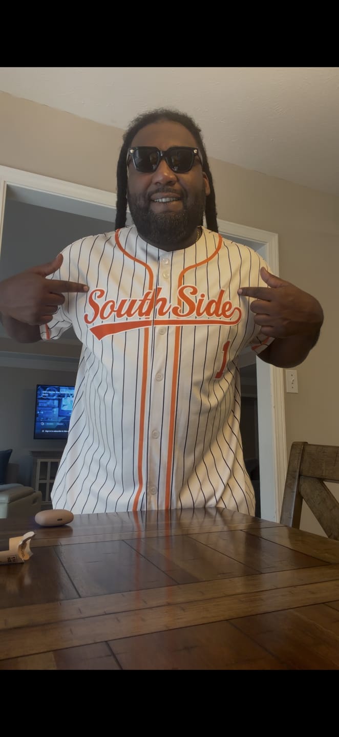 Customer photo review of Custom Cream Orange-Black Stripe Fashion Design Full Button Authentic Baseball Jersey