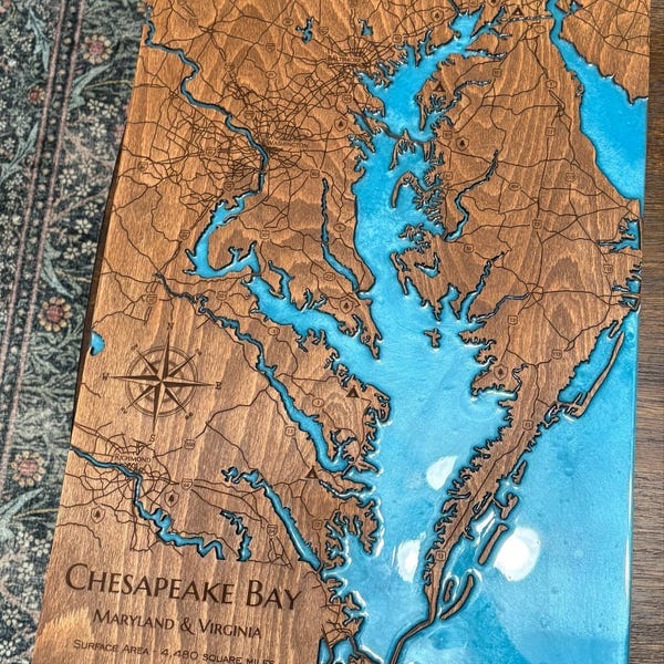 Customer photo review of Custom Lake Maps for Lake House & Cabin Decor