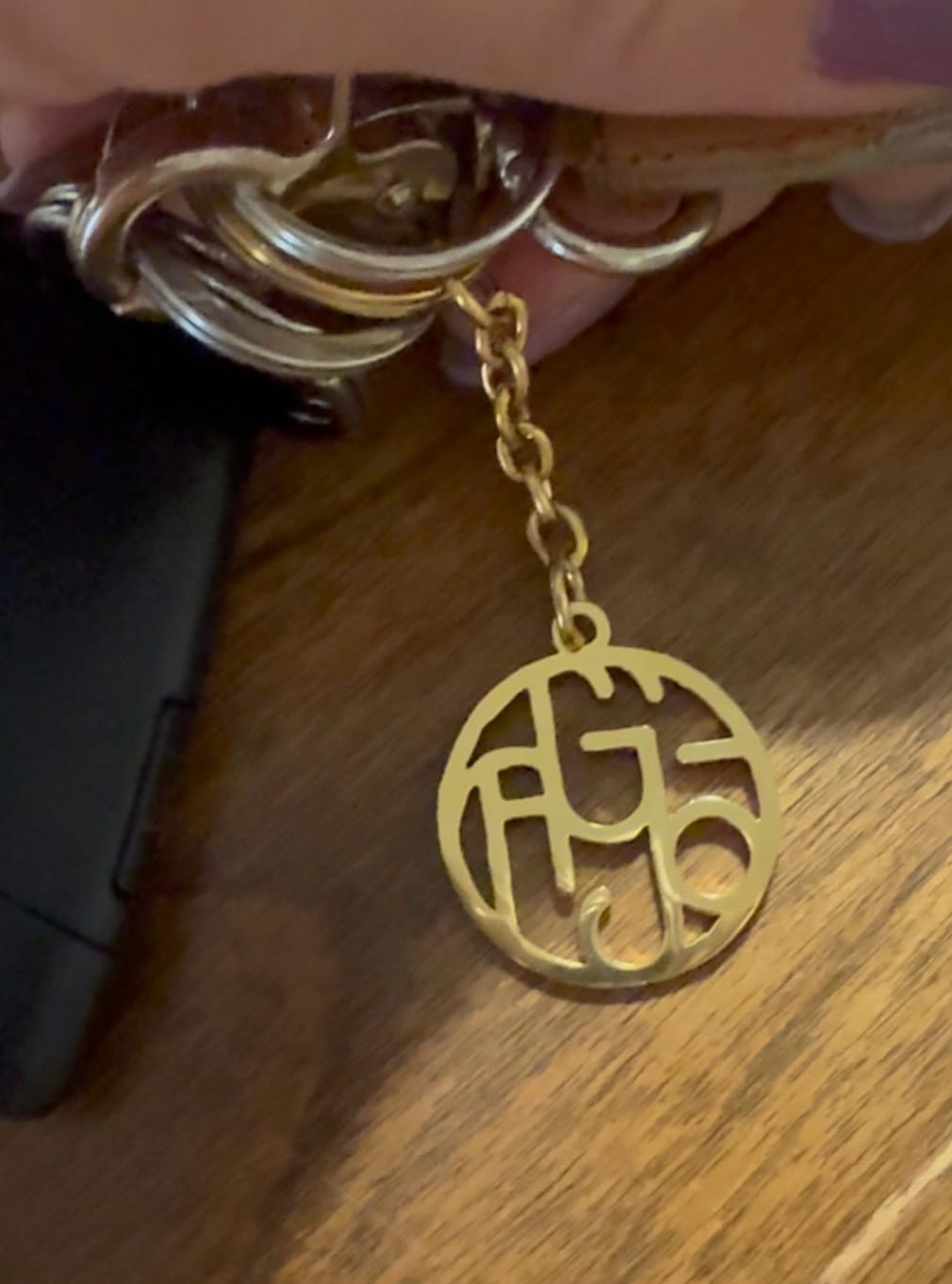 Customer photo review of Custom Monogram Keychain