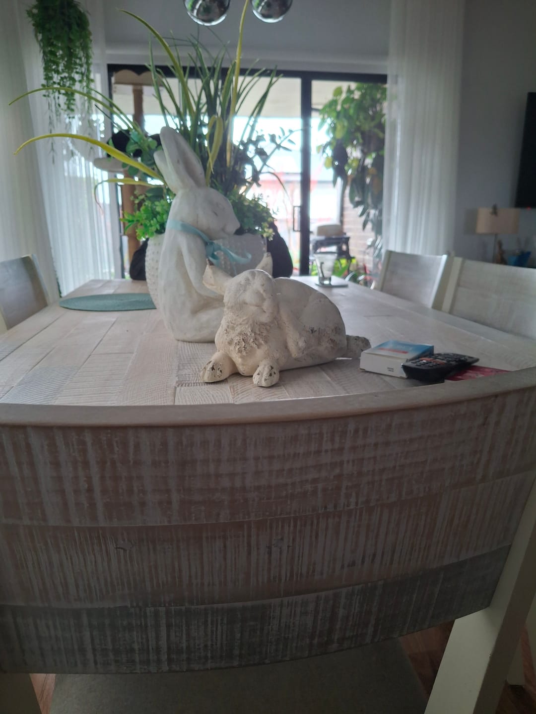 Customer photo review of Coco French Provincial Rabbit Statue, Whitewashed Magnesia Garden Decor 30cm