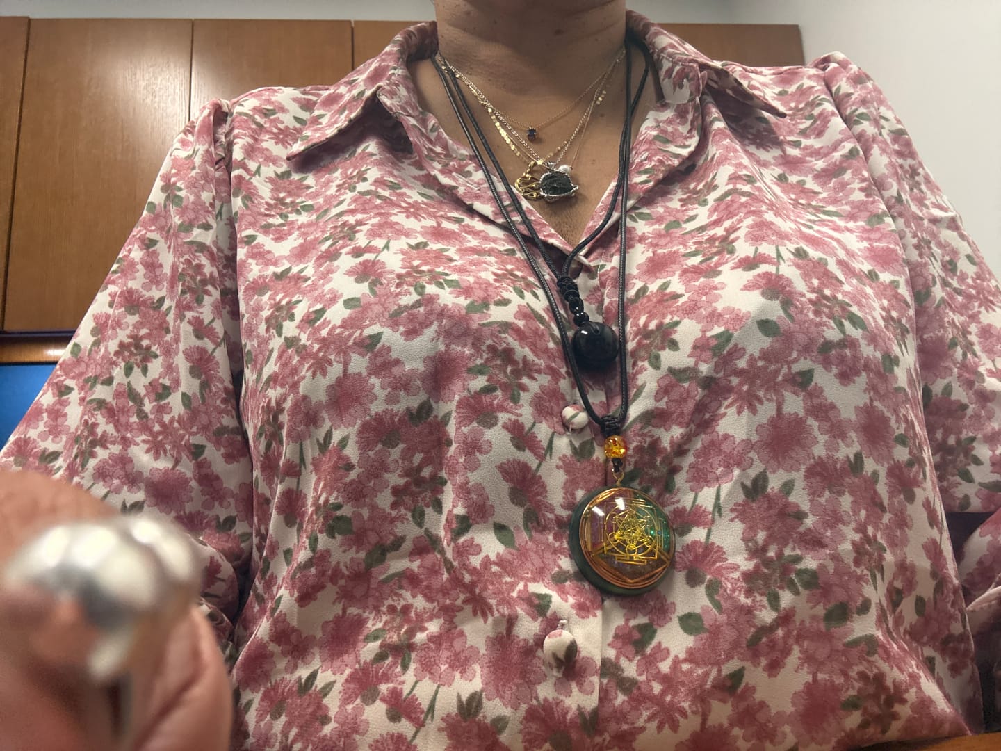 Customer photo review of Real Raw Moldavite Crystal Necklace + FREE Crystal Wisdom Card Deck
