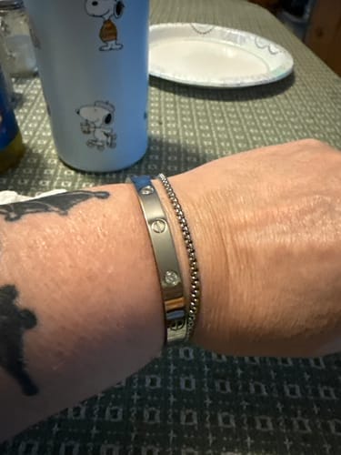 Customer photo review of 18K Celestial Four Diamonds Love Bracelet