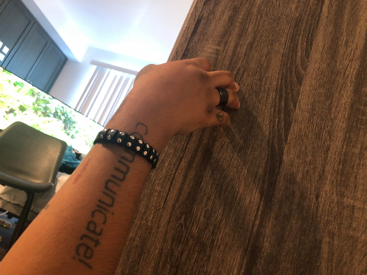 Customer photo review of Rockstar Studded Leather Bracelet