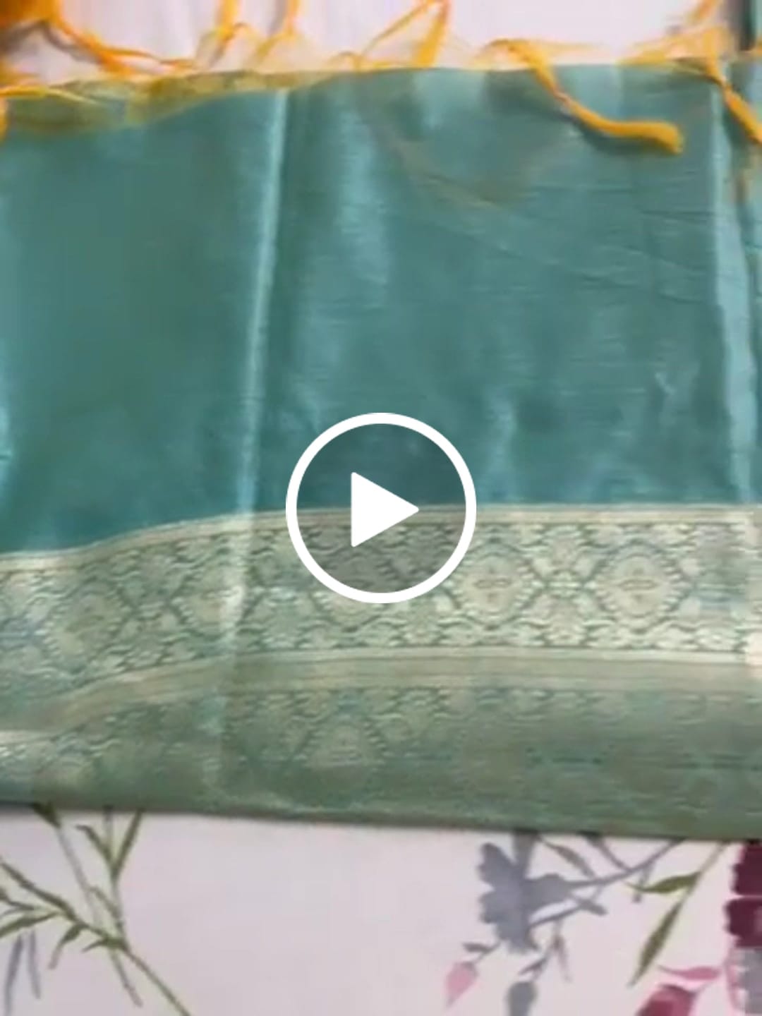Customer video review of Firozi Golden Zari Resham Silk Banarasi Suit