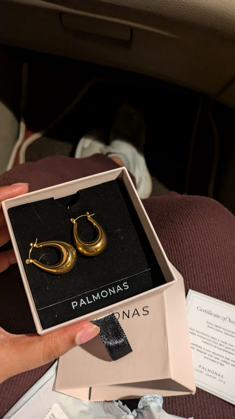 Customer photo review of U-shaped Chunky Earrings