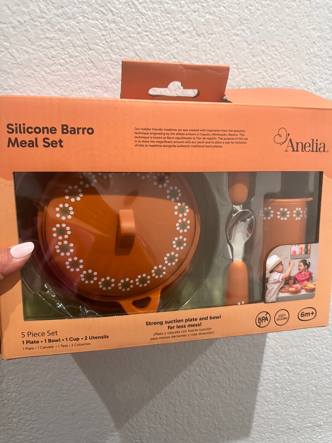 Customer photo review of Mexican Clay Plate Baby Mexican Inspired Silicone Barro Meal Set