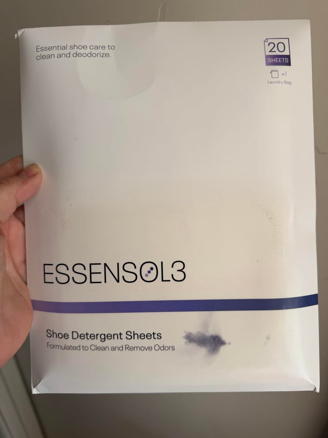Customer photo review of Shoe Detergent Sheets