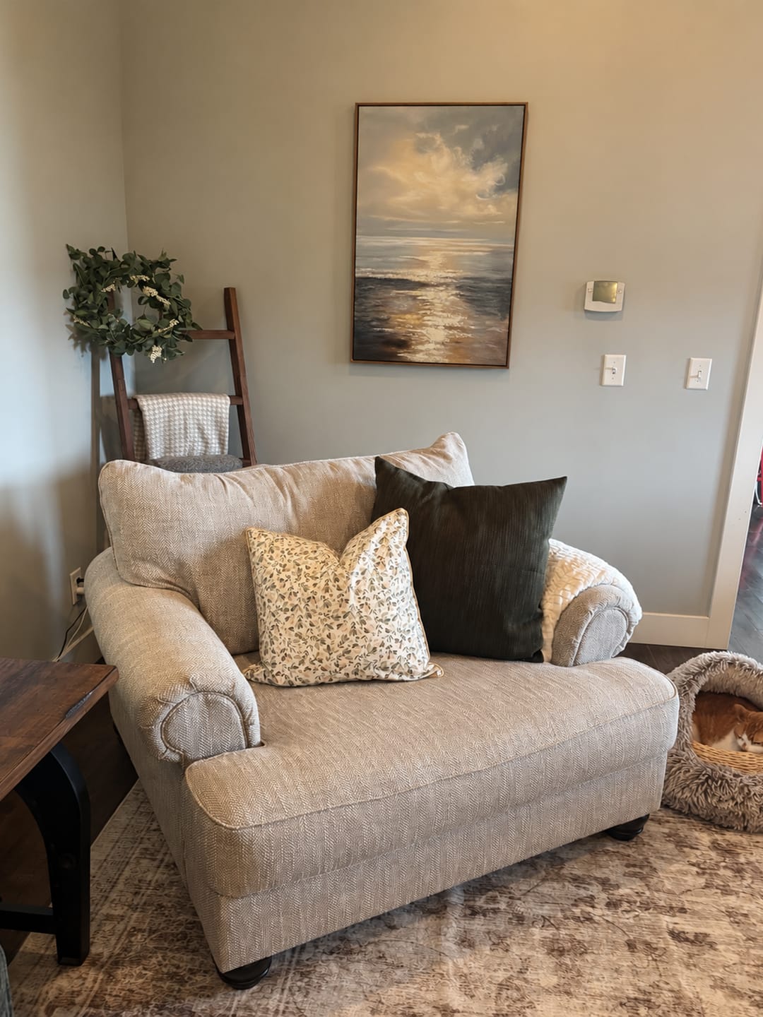 Customer photo review of Abstract Ocean And Sky Canvas Art #OC101