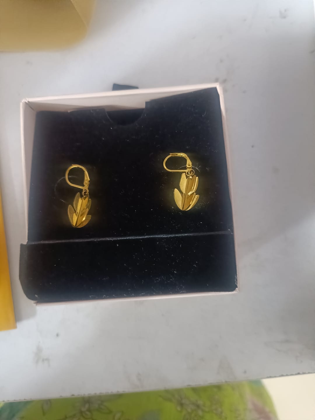 Customer photo review of Golden Tulip Earrings