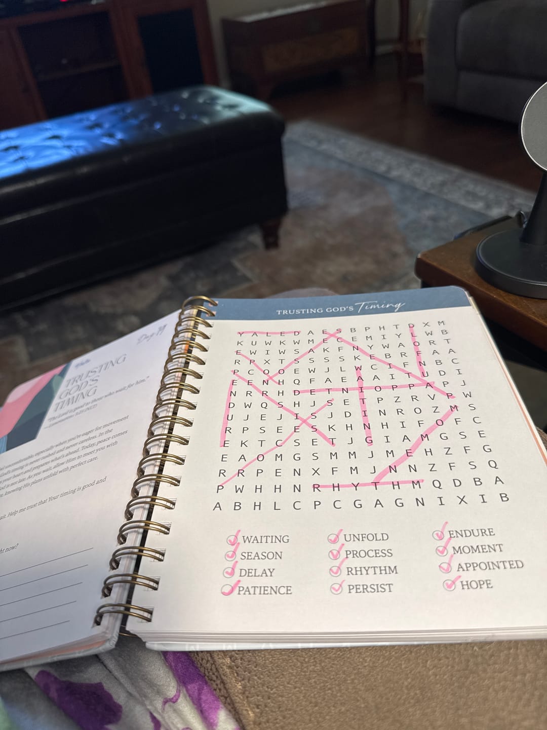 Customer photo review of Be Still: Word Search Devotional for Peace & Rest in God