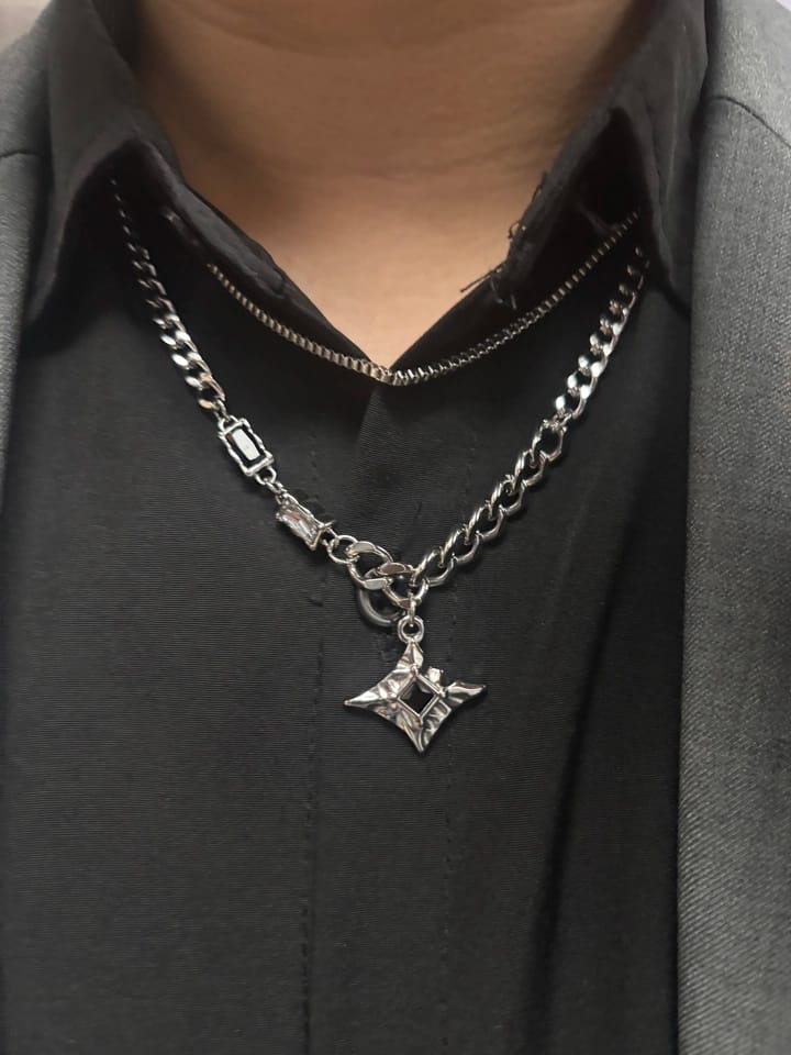 Customer photo review of Starburst Layered Necklace