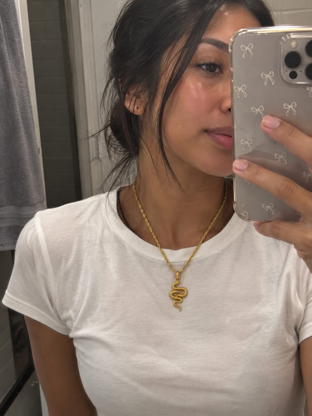 Customer photo review of Snake Gold Necklace