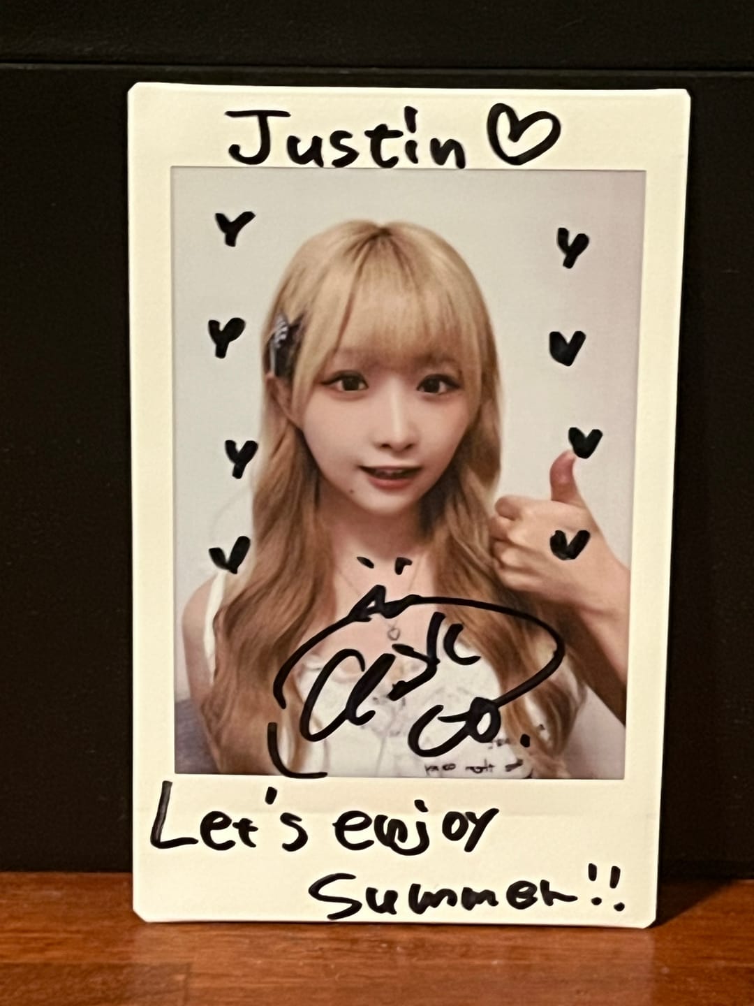 Customer photo review of TRiDENT "ONLINE BROMIDE" Autographed Cheki Polaroid Photo (With Your Custom Name) - Solo Member