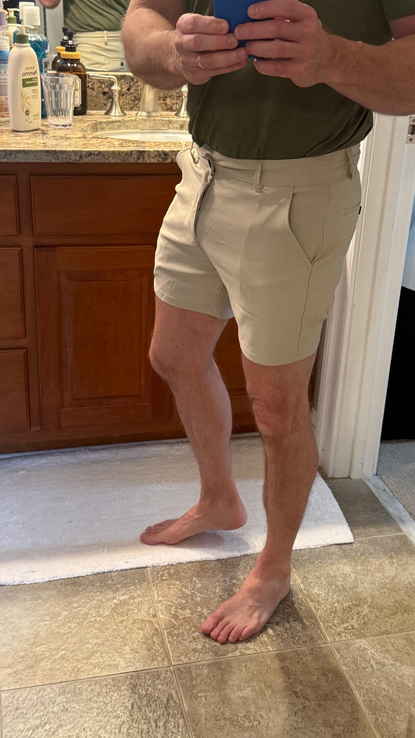 Customer photo review of Ultra-Stretch 5" Chino Shorts - Cream