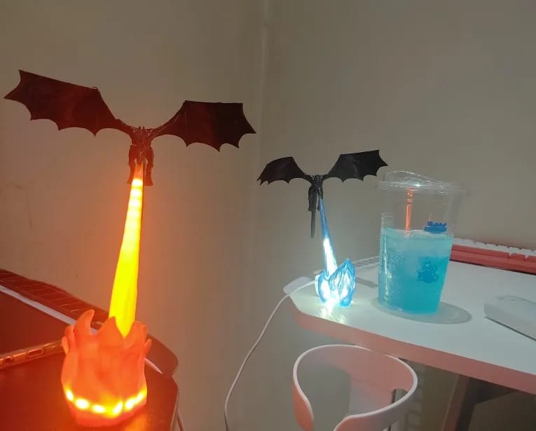 Customer photo review of DragonFlame™ – Lámpara Dragón 3D