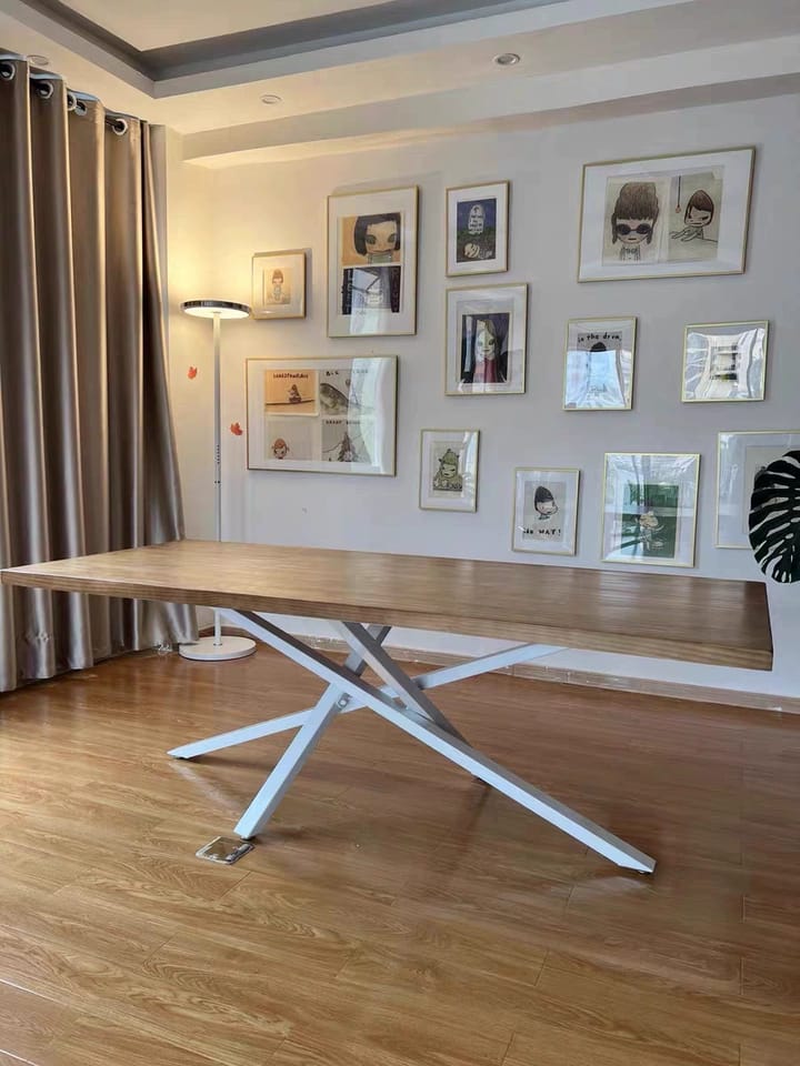 Customer photo review of Rustic Rectangle Pine Natural Large Dining Table