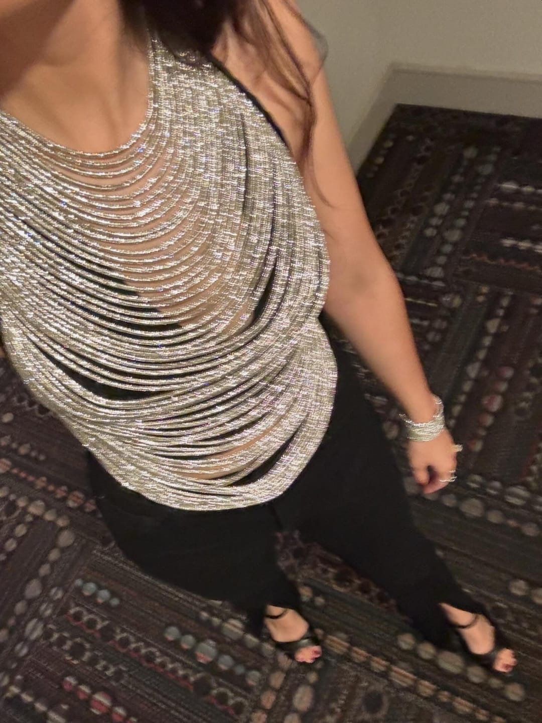 Customer photo review of Gali Chain Top - Champagne Bubbles
