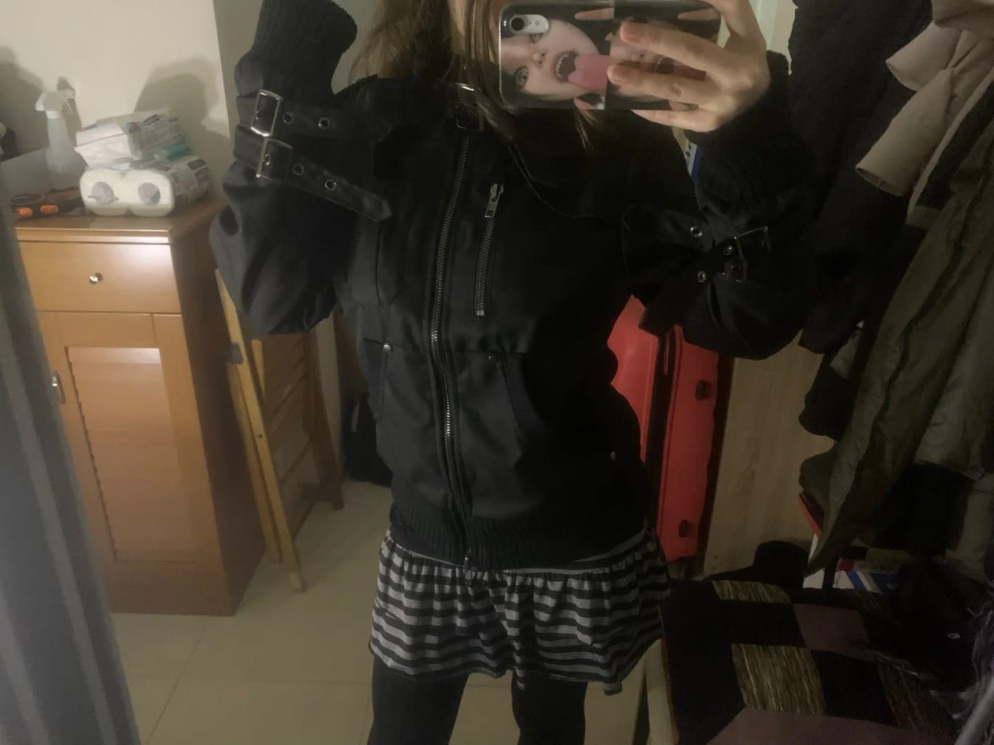 Customer photo review of Subculture Harajuku Vintage Safari Jacket Button-Front Zip-Up