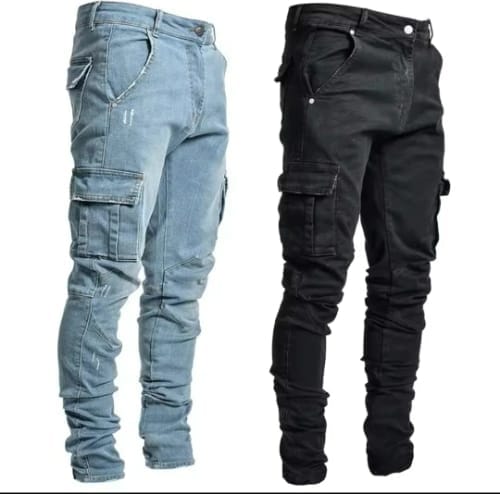Customer photo review of Skinny Fit Cargo Jeans