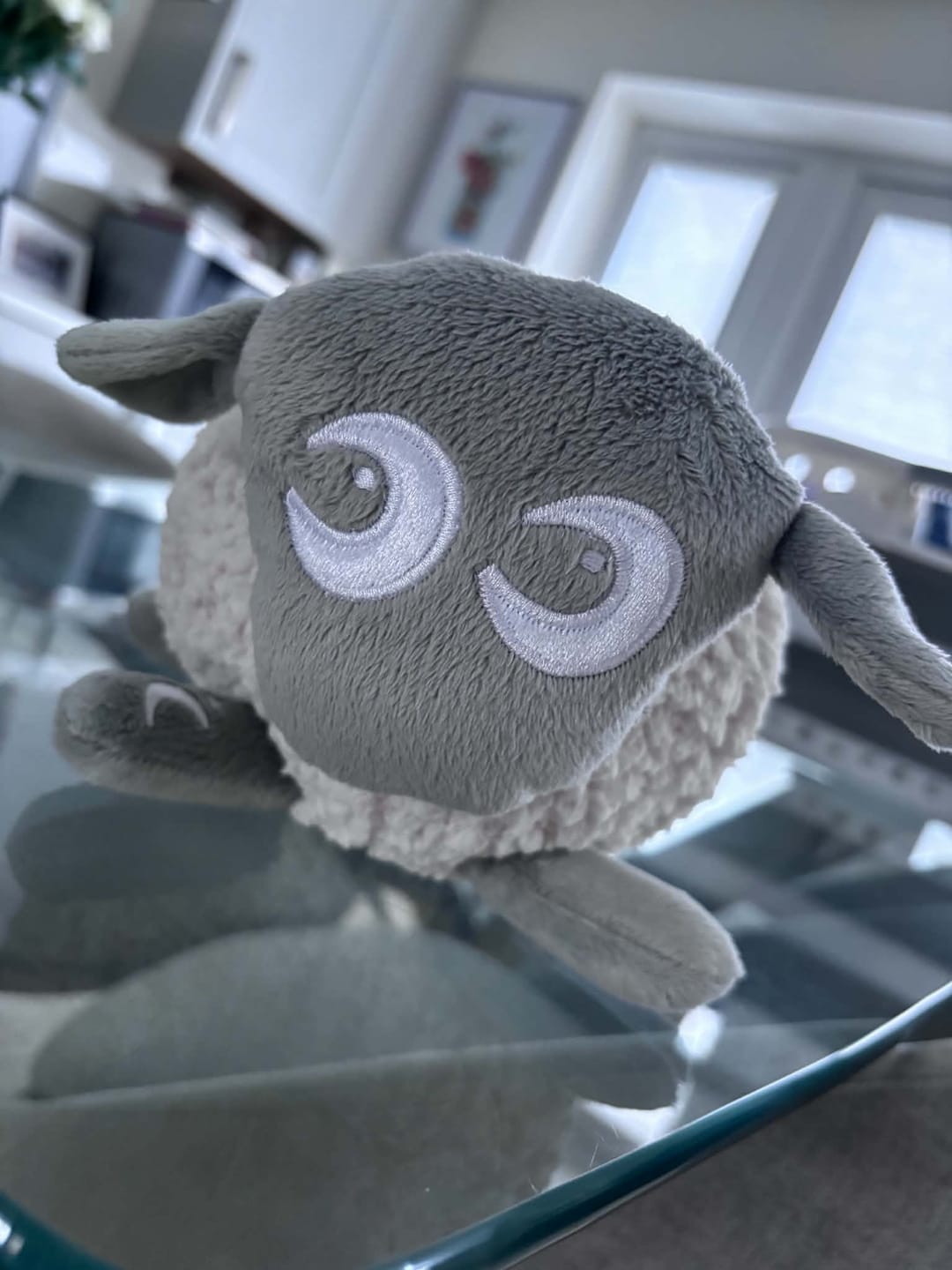 Customer photo review of ewan the dream sheep | baby sleep soother | grey