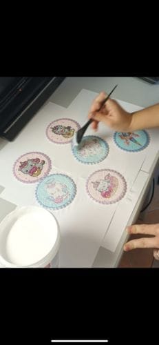 Customer photo review of Unicorn | Diamond Painting Coaster Set