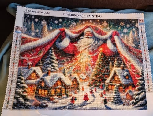 Customer photo review of Santa's Village Cloak | Diamond Painting Kit
