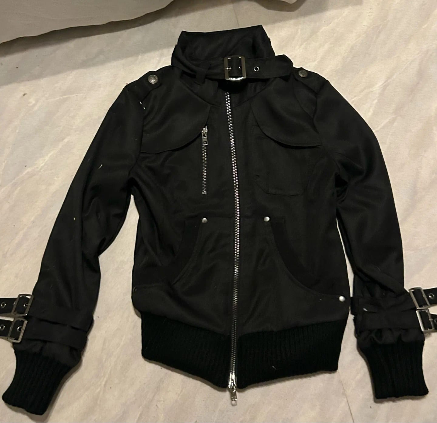 Customer photo review of Subculture Harajuku Vintage Safari Jacket Button-Front Zip-Up
