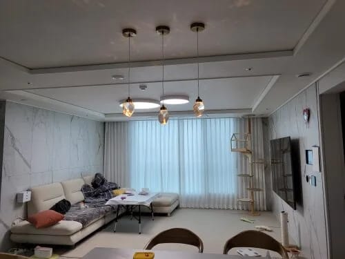 Customer photo review of Gold Crystal Drop Pendant Light for Kitchen Island, 15 cm