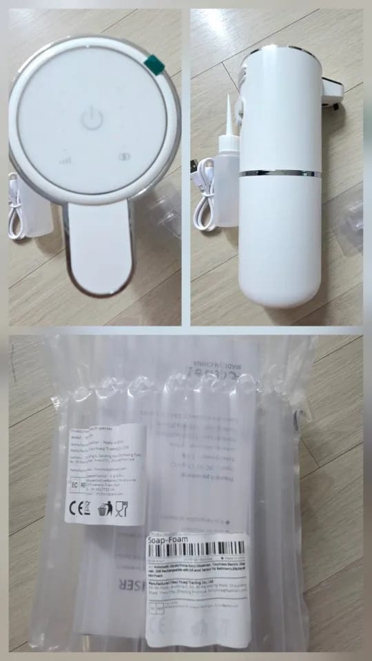 Customer photo review of Automatic Wall-Mounted Foaming Liquid Soap Dispenser Electric USB Charging Hand Sanitizer Dispenser for Hotels Bathrooms