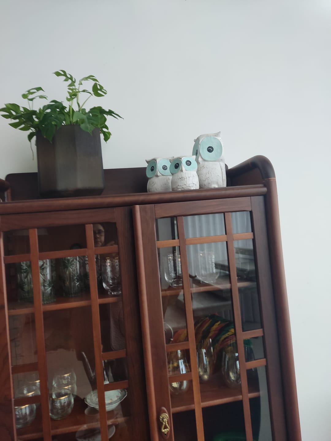 Customer photo review of Trio de Corujas em Madeira Pátina