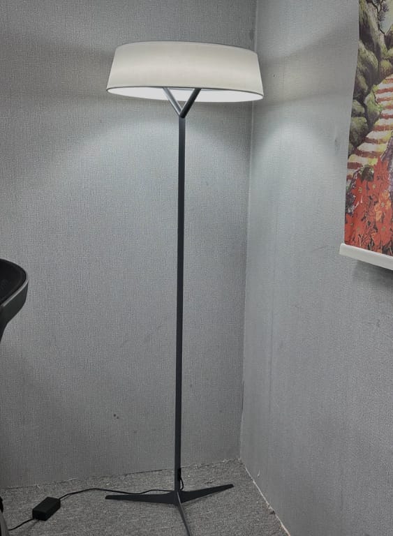 Customer photo review of 55-Inch Modern Integrated LED Floor Lamp with Wide Fabric Drum Shade