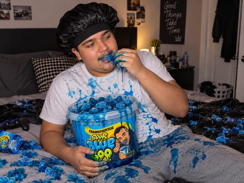 Customer photo review of Gooey Gummies - Sour Blue Goo