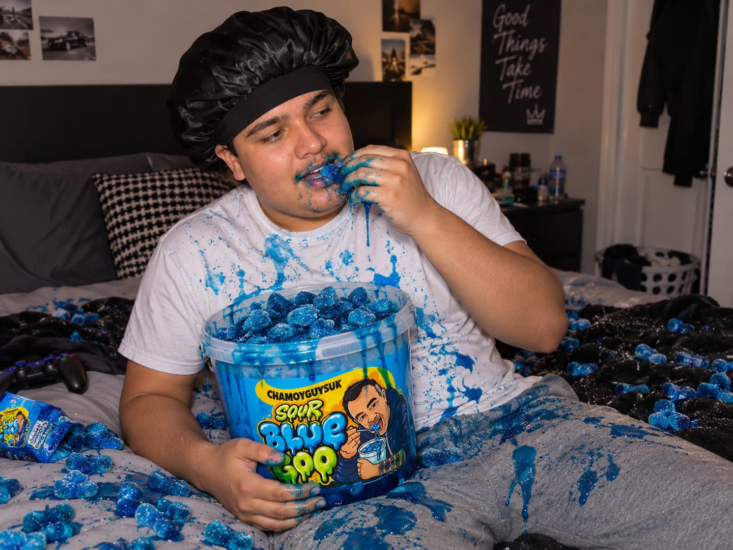 Customer photo review of Gooey Gummies - Sour Blue Goo