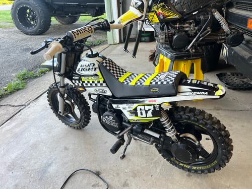 Customer photo review of Custom Seat Cover: 1999 Yamaha PW50