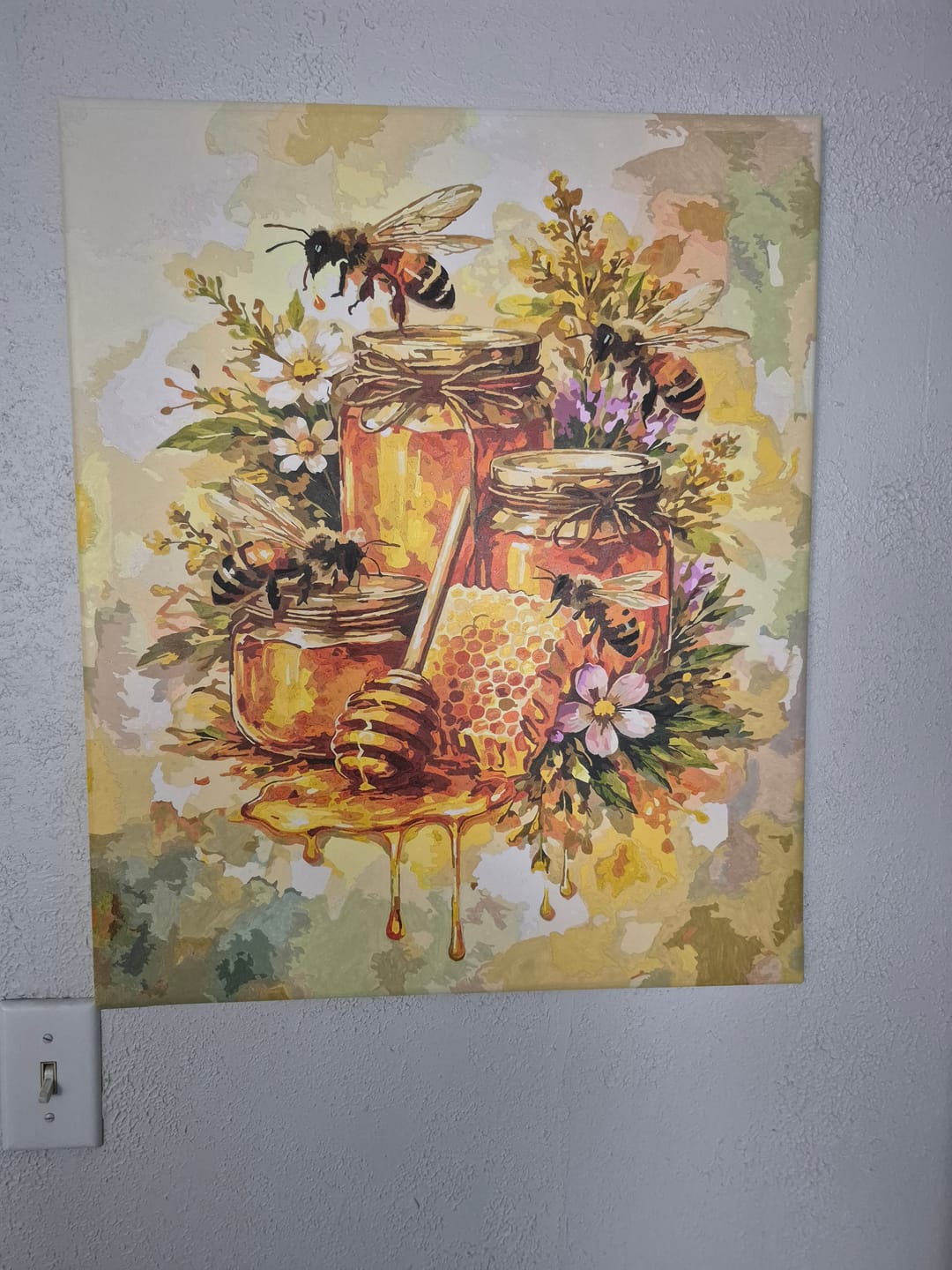 Customer photo review of Honey Jar Bees Watercolor (80 Color Paint by Numbers)