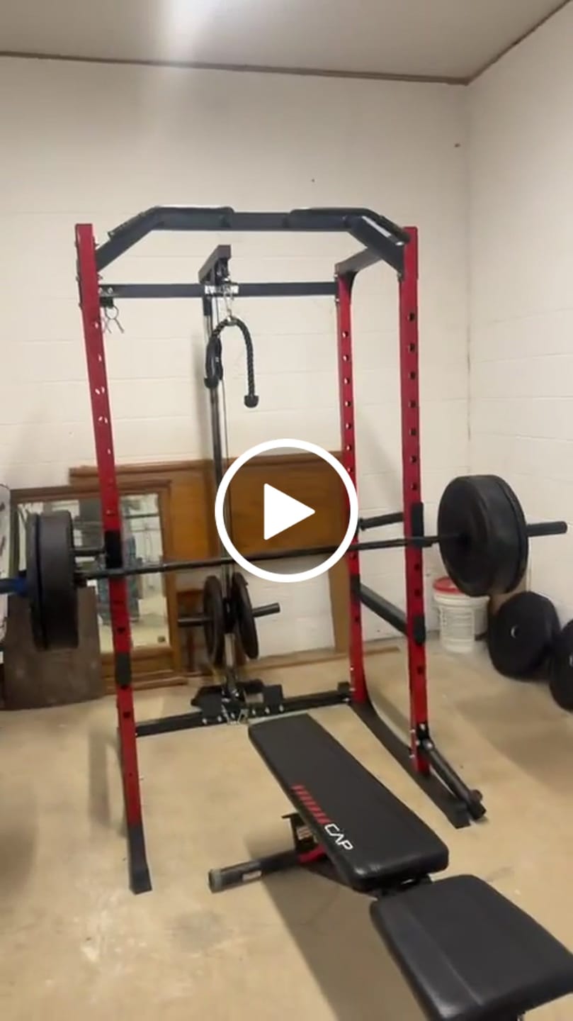 Customer video review of EVOLPOW P2A Brute All-in-One Power Rack Home Gym - For Beginner