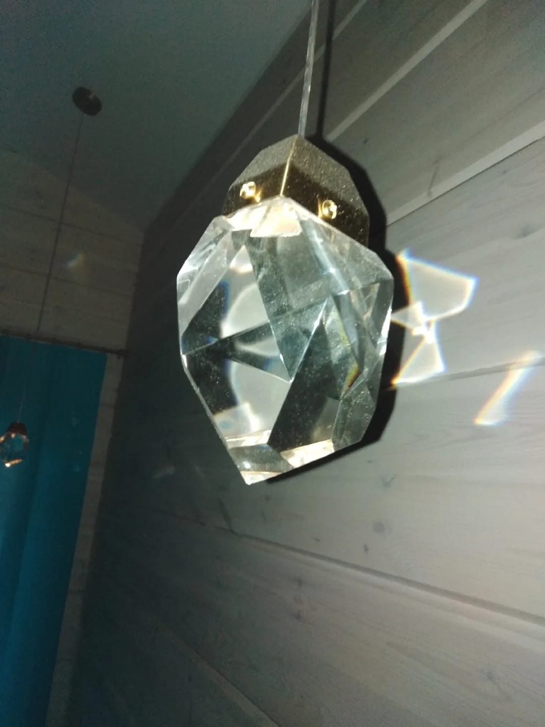 Customer photo review of Gold Crystal Drop Pendant Light for Kitchen Island, 15 cm