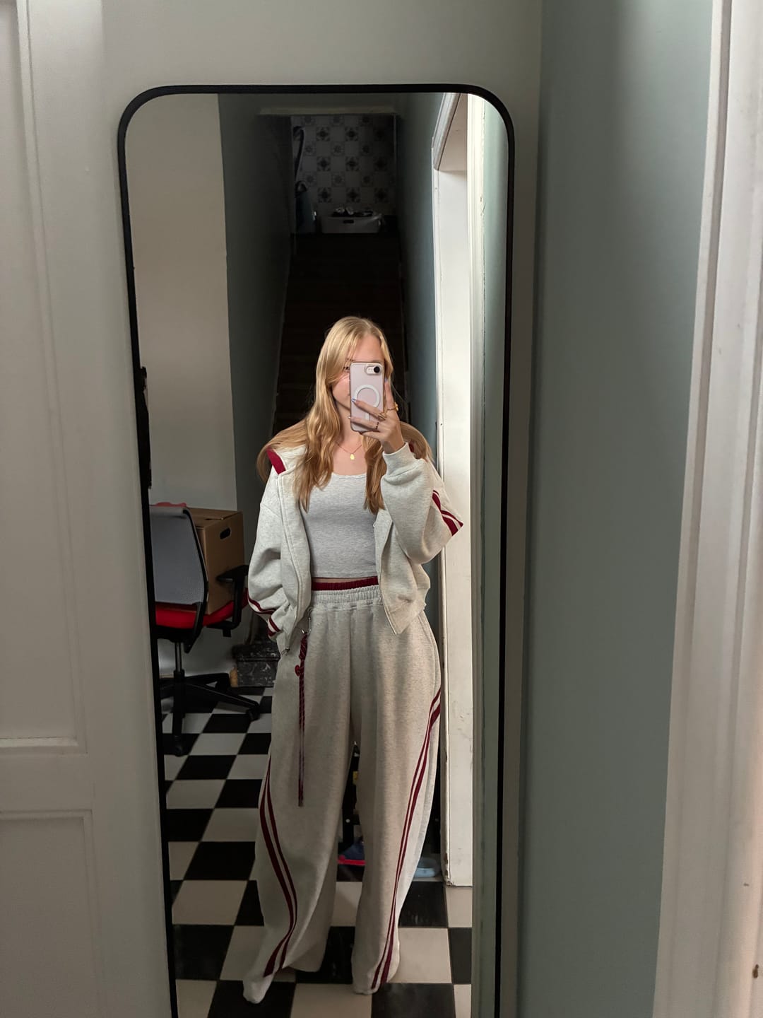 Customer photo review of Aelfric Eden Boxy Contrast Stripe Zip Up Hoodie
