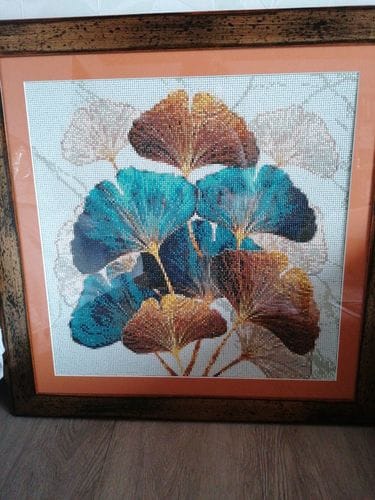 Customer photo review of Abstract Ginkgo and Monstera Bouquet | Diamond Painting Kit