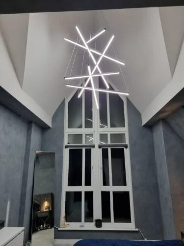 Customer photo review of Black Aluminium Chandelier for Bedroom, Staggered, 120 cm