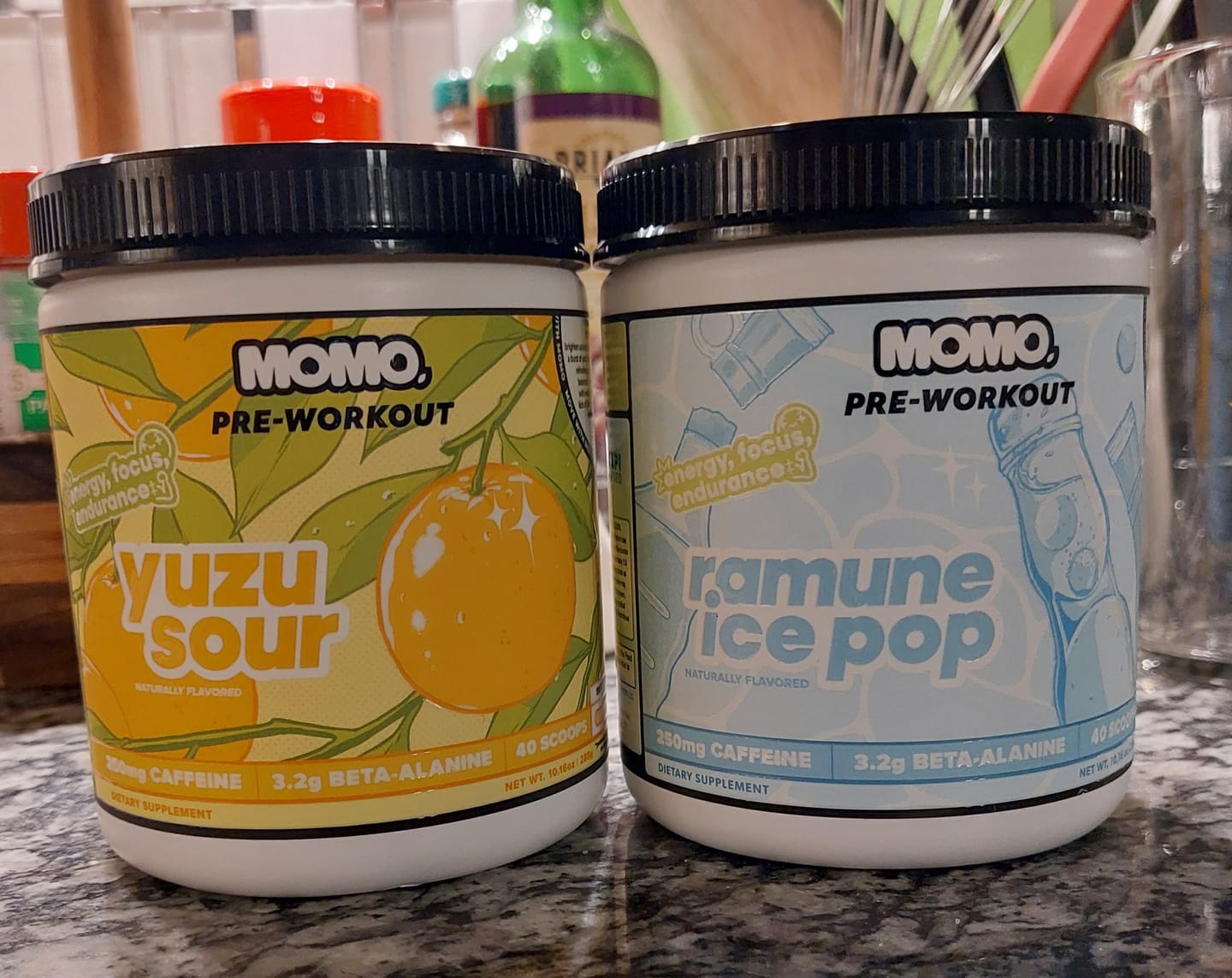 Customer photo review of MOMO® pre-workout | Ramune Ice Pop | 40 scoops