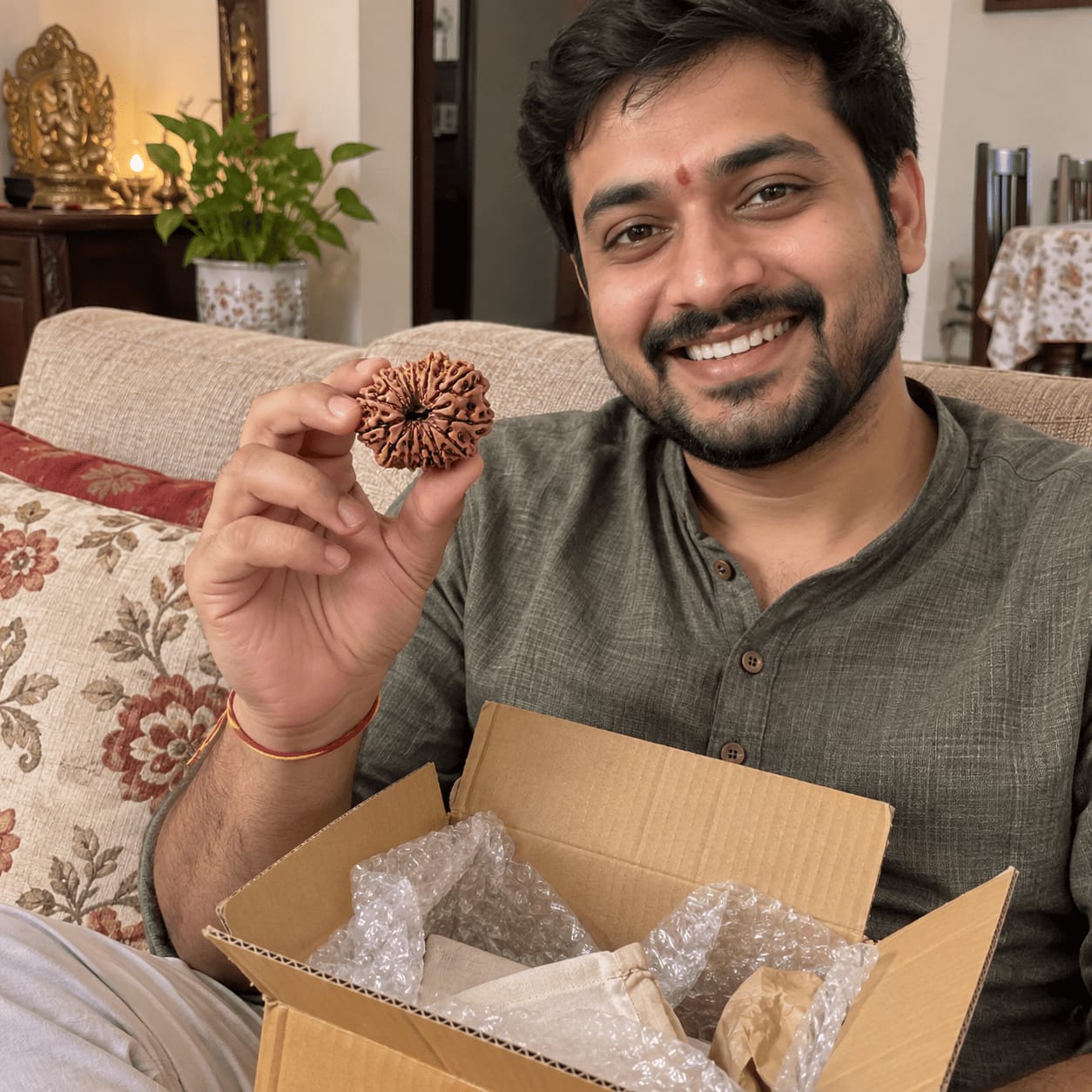 Customer photo review of 13 Mukhi Rudraksha (Nepali)